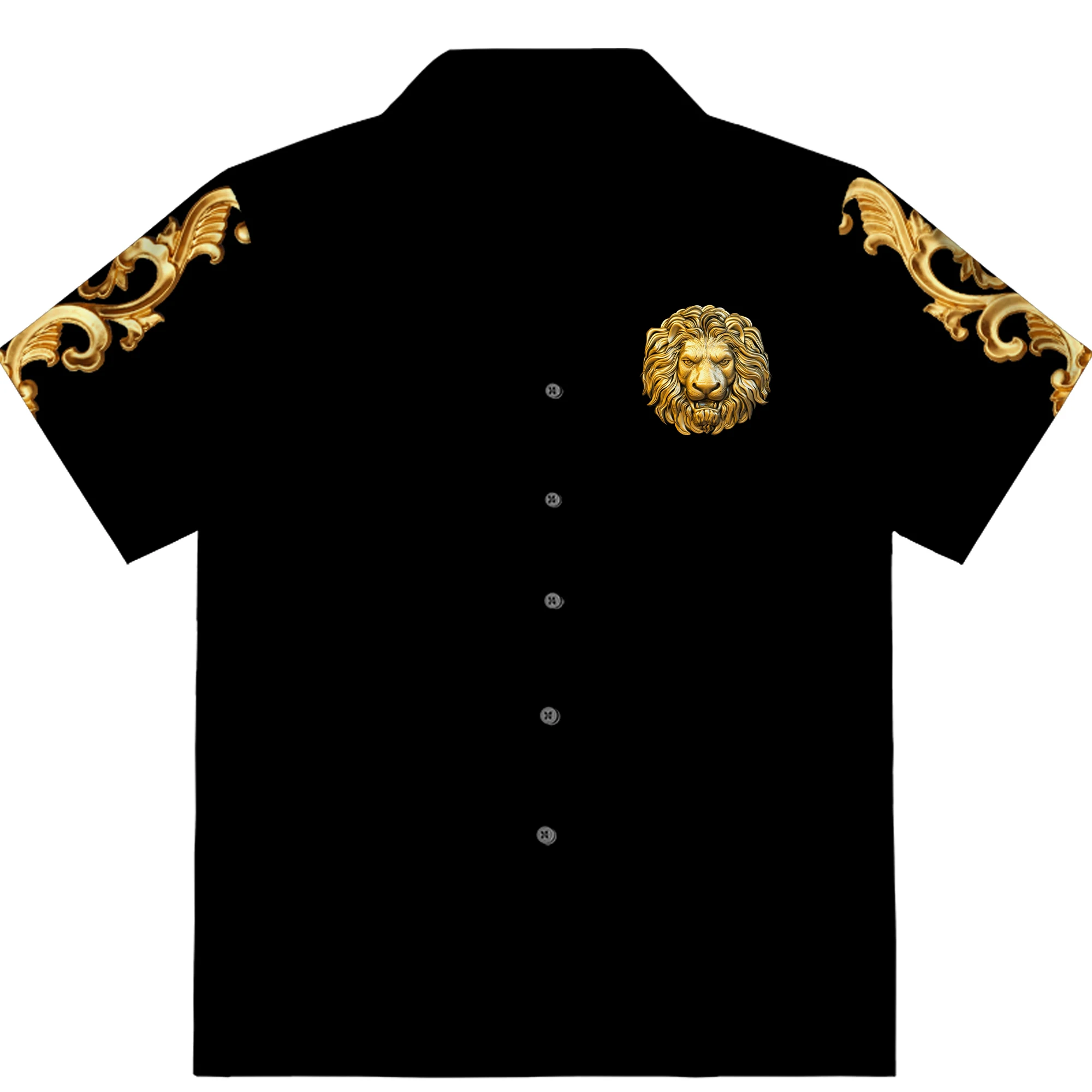 2023 Prabanga Socialinių Vyrų Marškinėliai Derliaus Aukso Juostele Spausdinti Turn-žemyn Apykaklės trumpomis Rankovėmis Viršūnes Mados Mens Streetwear Cardigan