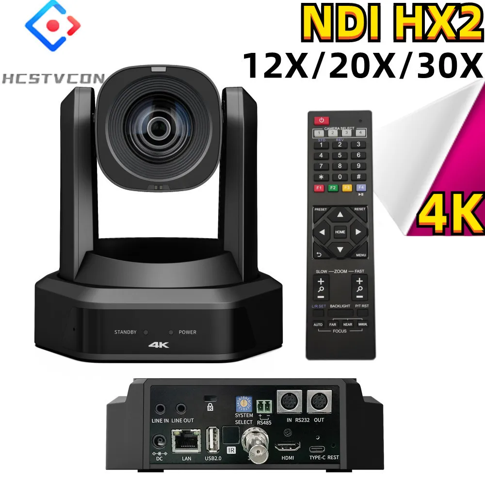 4K NDI HX2 AI Stebėjimo Video PTZ Kameros 12/20X Optinis Priartinimas su Sutaptų Šviesos HDMI USB SDI LAN POE Bažnyčios 