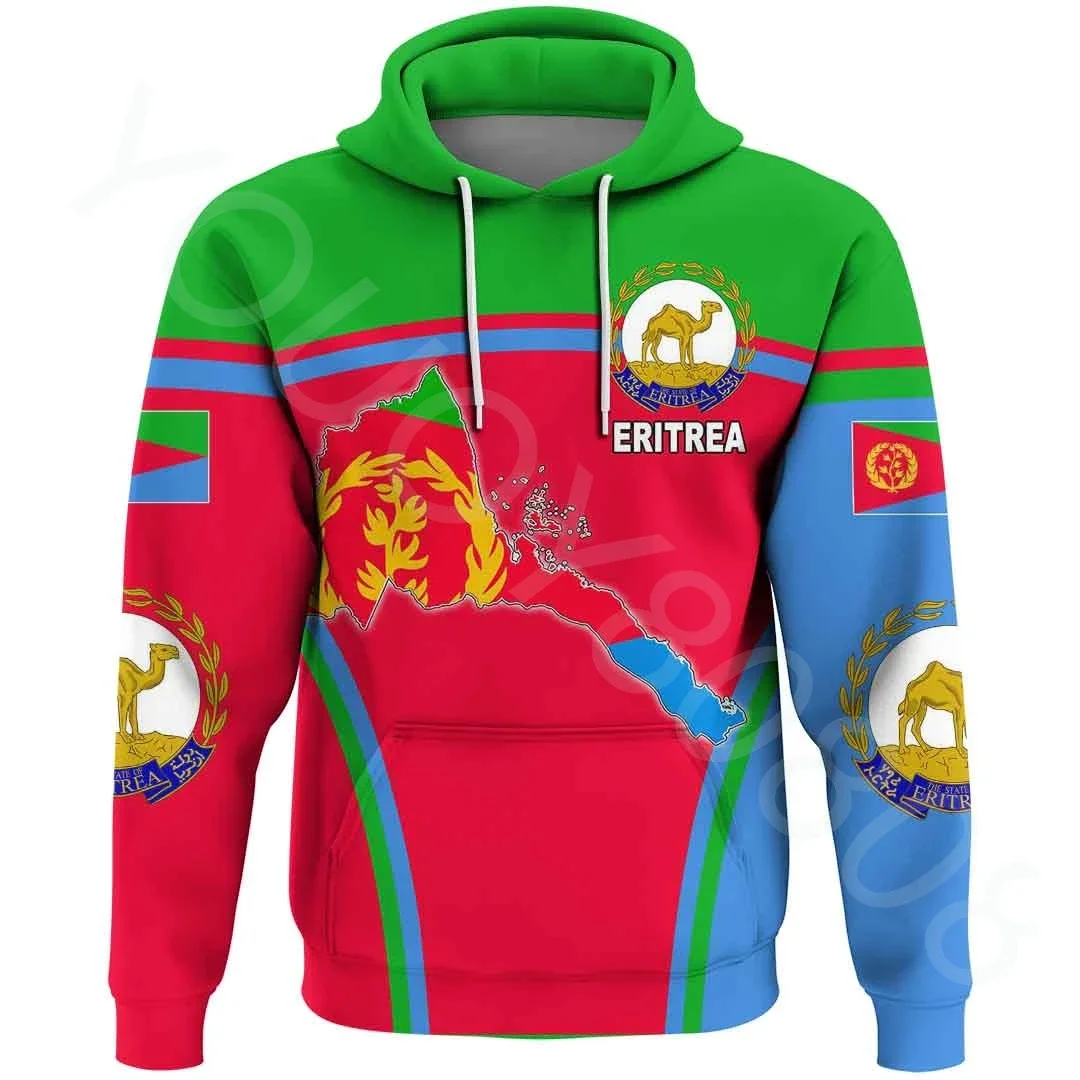 Afrikos regione rudenį ir žiemą, nauji drabužiai, vyriški atsitiktinis palaidų hoodie džemperis spausdinti Eritrėja vėliavos hoodie