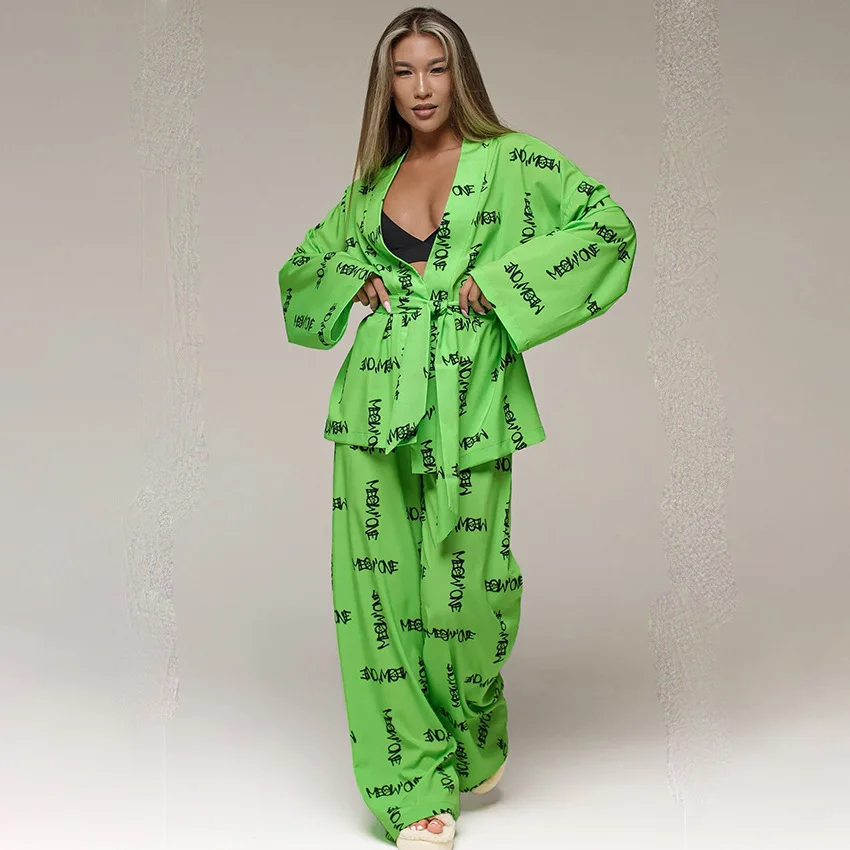 Europoje Ir Amerikoje Naujų Spausdinti Šilko Imitacijos Prarasti Moterų Pižama Rinkiniai Stilingas Atsitiktinis Minkštas Kvėpuojantis Medvilnės Namų Sleepwear