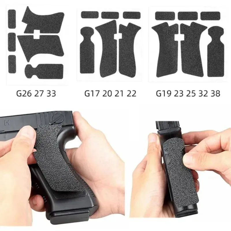 Non-slip Gumos Tekstūros Danga Wrap Juosta Pirštine Glock 17 19 20 21 22 25 26 27 33 43 dėklas 9mm pistoletas žurnalas priedai