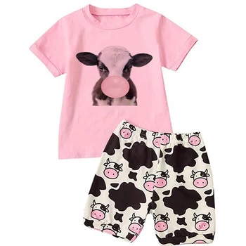 2021 Pučia Burbulus Berniukams, Mergaitėms Trumpomis Rankovėmis Marškinėliai Vaikų Marškinėlius Rožinė Gyvūnų Mielas T Shirt Baby Girl Viršūnės Vaikai Merginų Topai