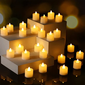 24Pcs Flameless LED Žvakių Šviesos Kūrybos Norintys Led Arbatos Lemputė Šiltai Balta Helovinas Vestuvių papuošalai Kalėdų Žvakių Šviesoje