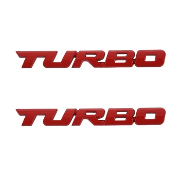 2X TURBO Universaliųjų Automobilių, Motociklų, Auto 3D Metalo Logotipas Ženklelis, lipdukas, Decal, Raudona