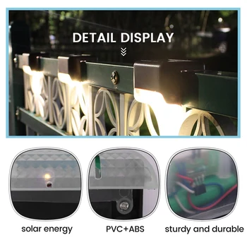 4Pcs LED Saulės Kelias Laiptų Apšvietimas Lauko Sodas, Kiemas, Tvora, Sienos Kraštovaizdžio Lempa Saulės Šviesą Laiptų Kiemas