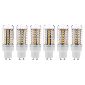 6X GU10 10W 5730 SMD 69, LED Lemputes, LED Kukurūzų Šviesos diodų (LED) Lempos Energijos Taupymo 360 Laipsnių 200-240V Šiltai Balta
