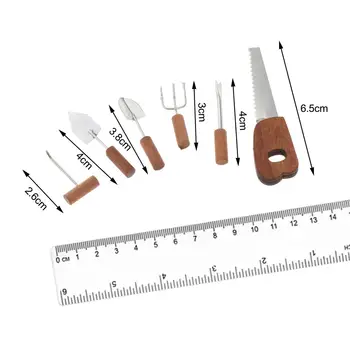 6x Mini Įrankių Rinkinys Miniatiūriniai Lėlių Sodo Įrankiai, Smulkūs Namų Baldai Lėlės Namas Reikmenys, Miniatiūrinė Sodo Įrankiai