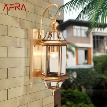 AFRA Šiuolaikiniai Lauko Žalvaris Sienos Lempos IP 65 Kūrybinis Dizainas LED Vario Sconce Šviesos Dekoro Namų Balkono