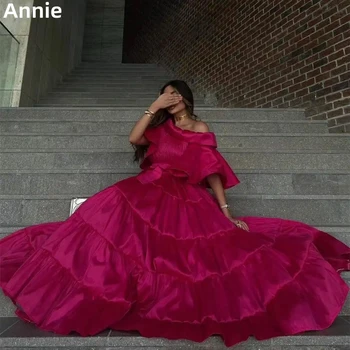 Annie Derliaus Klostes Prom Dresses Hot Pink Vestidos De Fiesta Elegantes Para Mujer 2023 formos Ir Žemės, Ilgis فساتين السهرة