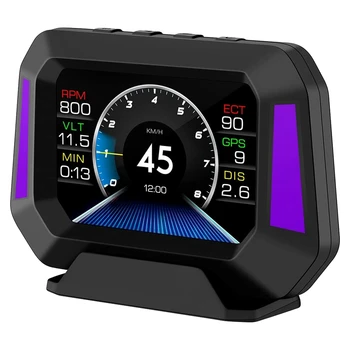 Automobilių HUD Head Up Display Skaitmeninis Indikatorius OBD GPS Sistema Gradiometer Transporto priemonės Greičio Auto Diagnostikos Įrankis, Automobilių Spidometro