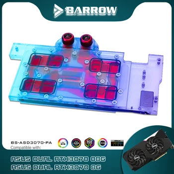 Barrow GPU Vandens Blokas ASUS DUAL RTX 3070 O8G Grafika Kortelės ,Pilnas draudimas VGA Aušintuvo Radiatoriaus ARGB 5V 3PIN BS-ASD3070-PA