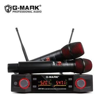 Belaidžio Microphon G-MARK EW100 Profesionalių UHF Karaoke Nešiojamą Mic Dažnių Kolonėlė 50M Šalies Šou Scenoje Vestuvių