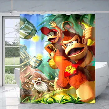 Beždžionė Animacinių filmų Donkey Kong Dušo Užuolaidos Kawaii Perjungti Žaidimas Cartoon Modelis Dušo Užuolaidos Vaikas Vonios kambarys Mados Apdaila