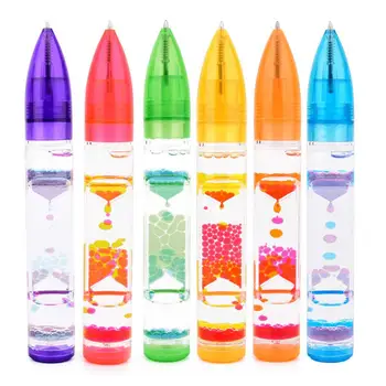 Burbulas Pen Kovos Nerimas Smėlio Laikrodis Dizaino Streso Skysčio Barboterio Fidget Pen Stalas Žaislai