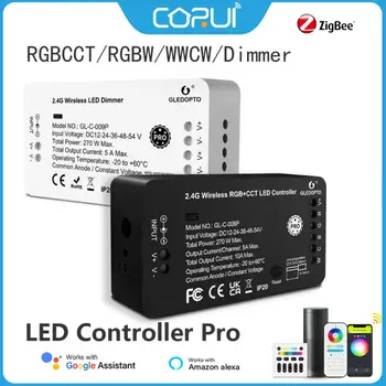 CORUI Zigbee 3.0 LED Juostos Valdiklis Pro RGBCCT / RGBW / WWCW / Slopintuvo Reguliatorius Su Reset Mygtukas Paramos Alexa Balso RF Nuotolinio
