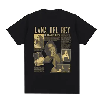 Derliaus Lana Del Rey Marškinėliai Ultraviolence Muzikos Albumas T-shirt Vyrai Moterys Mados Harajuku Negabaritinių marškinėliai Hip-Hop Streetwear