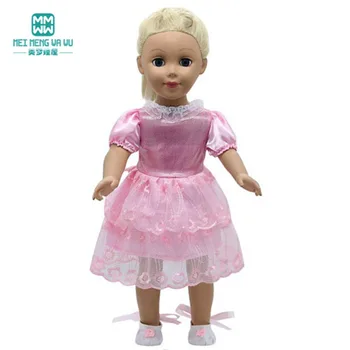 Drabužių lėlės tinka 43-45cm, Žaislų, Naujų gimęs lėlės Amerikos lėlės Mados rausvos spalvos, blizga suknelė Mergina dovana