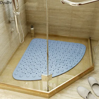 DyuIhr vonios kambarys vientisos spalvos vėduoklės formos neslidus kilimėlis, dušo kambarys, masažas grindų kilimėlis, namų apyvokos tualetas hidrofobinės grindų kilimėlis