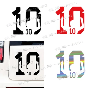 Futbolo Skaičius 10 Logotipą Vinilo Lipdukas Automobilio Durų Apdailos Reikmenys, Automobilių Langų Apdailos Futbolo Žvaigždė Decal