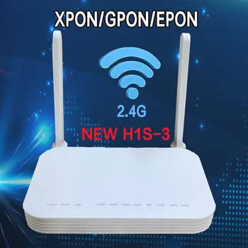 H1S-3 GPON EPON XPON 2.4 G 1GE+3FE+1POTS+Wifi ONU ONT anglų por firmware ac 2 antenas maršrutizatorius ont modemas