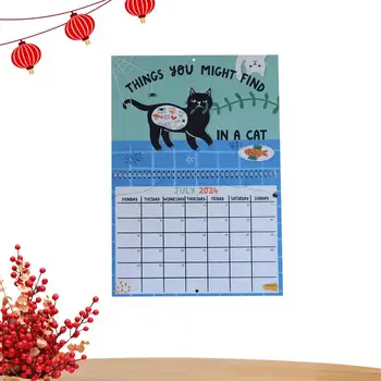 Kačių Kalendoriaus 2024 Kūrybos Kačių Kalendoriaus Sieninis Kalendorius Planuotojas Lengva Planavimo Pažinčių Biurai, Viešbutis Butas