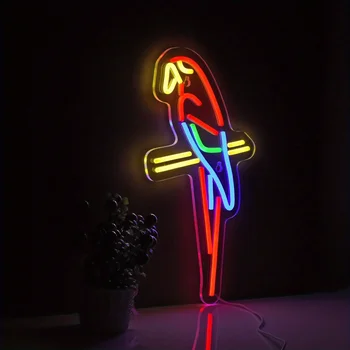 LED Namų Dekoro Neoninis Ženklas Miegamojo Puošimas LED Šviesos Juostelės Sienų Dekoras Ceremonija Pasirašyti Papūga Sienos LED Neon USB-Powered Neono Meno Prisijungti