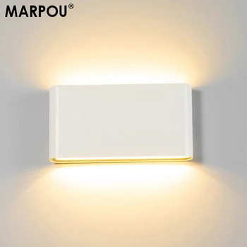MARPOU LED Lauko Sienos Lempos IP65 Vandeniui Aliuminio 12W LED Sienų apšvietimo Patalpų Apdailos Aukštyn Žemyn Dual-Head Koridoriaus AC90-260V