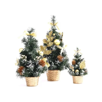 Mini Stalo Medžio Namų Kalėdų Maža Darbastalio Apdaila Šalies Ornamentu Šeimos,Aukso