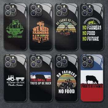 Ne Ūkininkas Ne Maisto Grūdintas Stiklas Telefono dėklas Skirtas iPhone 11 12 13 14 15 Pro Max X XR XS Max 7 8 Plius Mini Bamperio Dangtelis