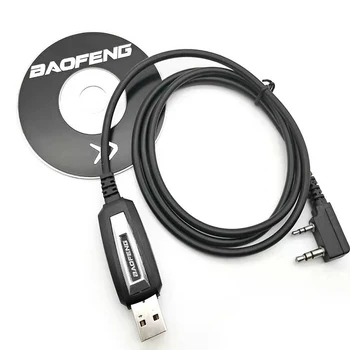 Originalus Baofeng Nešiojamas USB Programavimo Kabelis Ratai Su Programinės įrangos CD dvikrypčio Radijo ryšio Walkie Talkie UV-5R BF888S UV-82 UV-3R+
