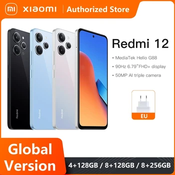 Pasaulinė Versija Xiaomi Redmi 12 MTK Gel G88 18W Įkrovimo 5000mAh Baterijos 90Hz Ekranas 50MP AI Triple Kamera IP53