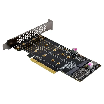 PCI-E X8 Dual Channel M. 2 Nvme SSD Atnaujinti Plėtimosi Kortelės M. 2 M Sąsaja Kietojo Disko Adapteris Kortelės