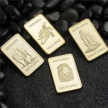 Pietų Afrikos Aukso Juosta Laukinių Gyvūnų Drambliai, krokodilai, šimpanzės, liūtai Progines monetas, Už dovaną