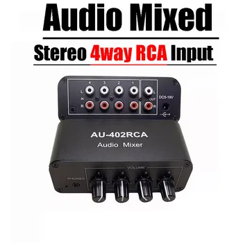RCA Audio Mixer 4 Input 2 Išėjimo Stereo Garso Šaltinis Switcher garso Valdymas Ausinių Stiprintuvo Splitter 