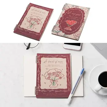 Rose Rišiklio Sąsiuvinis 60 Lapų Dienoraštis, Leidinys Planavimo Sąsiuvinis B5 Dienoraščio Knyga Su Rožių Padengti Rišiklio Keliautojas Tuščią Sketchbook
