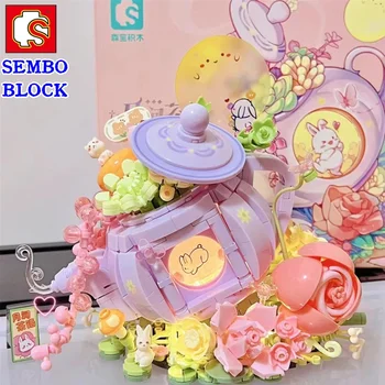 SEMBO Modeliavimas Gėlių House Serijos Blokai Mažų Dalelių Įspūdį Statybos Vaikų Žaislai Merginos Kalėdų Dovanos