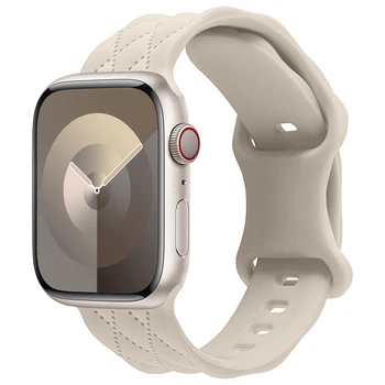 Silikono dirželis Apple Watch Band 44mm 40mm 45mm 49mm 41mm 38mm 42mm correa apyrankę iwatch serija 9 8 se 7 6 3 ultra 2 intervalai