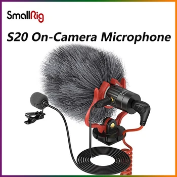 SmallRig S20 On-Kamera, Mikrofonas su Shock Mount Vaizdo Mikrofonas Stereo Mic VEIDRODINIŲ Fotoaparatų, 