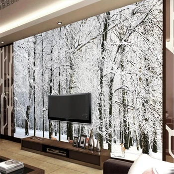 Sniego kraštovaizdžio Užsakymą foto tapetai, 3D stereoskopinis pasaulio jūrų kambarį, TV foną, 3d sienų tapetų namų puošybai