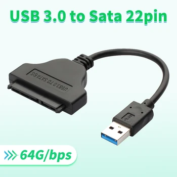 USB 3.0 Prie Sata Adapteris 6G 22pin Sata USB Kabelių instaliavimo 2.5 Colio Išorinis SSD HDD Kietąjį Diską 22 Pin Sata III A25
