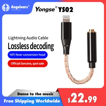 Yongse YS02 Adapterio Kabelį Šviesos-ning į 3.5/2.5/4.4 Adapteris Su Mic/Paramos Linija, Kontrolės, Balso Skambučių Funkcija